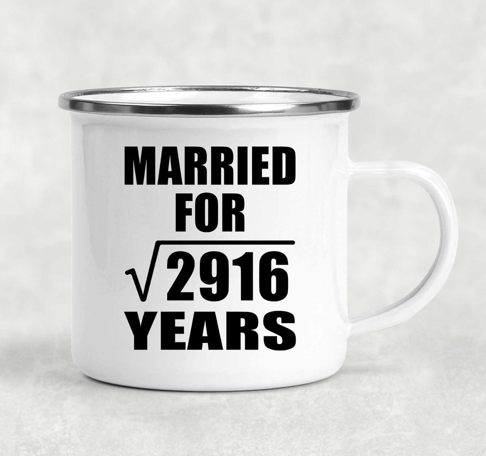 54th Anniversary Married For Square Root of 2916 Years - 12oz Camping Mug