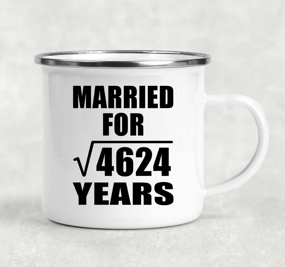 68th Anniversary Married For Square Root of 4624 Years - 12oz Camping Mug