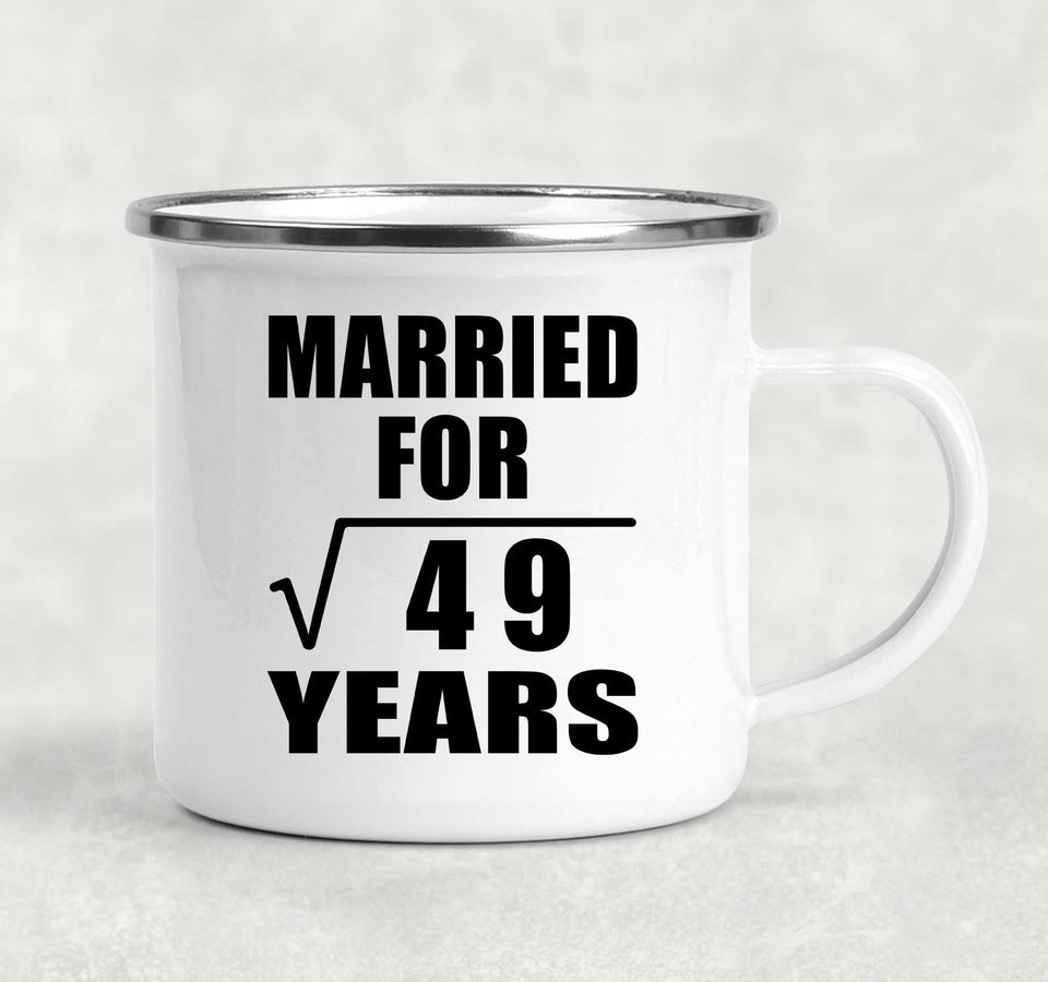 7th Anniversary Married For Square Root of 49 Years - 12oz Camping Mug