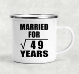 7th Anniversary Married For Square Root of 49 Years - 12oz Camping Mug