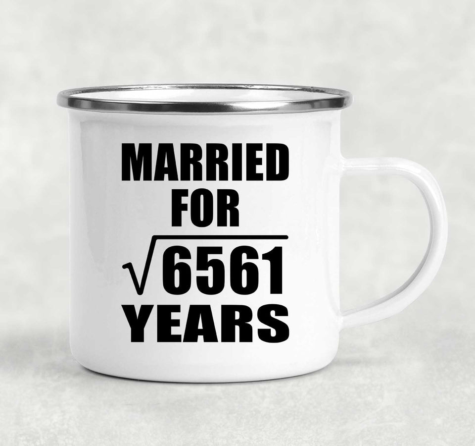 81st Anniversary Married For Square Root of 6561 Years - 12oz Camping Mug