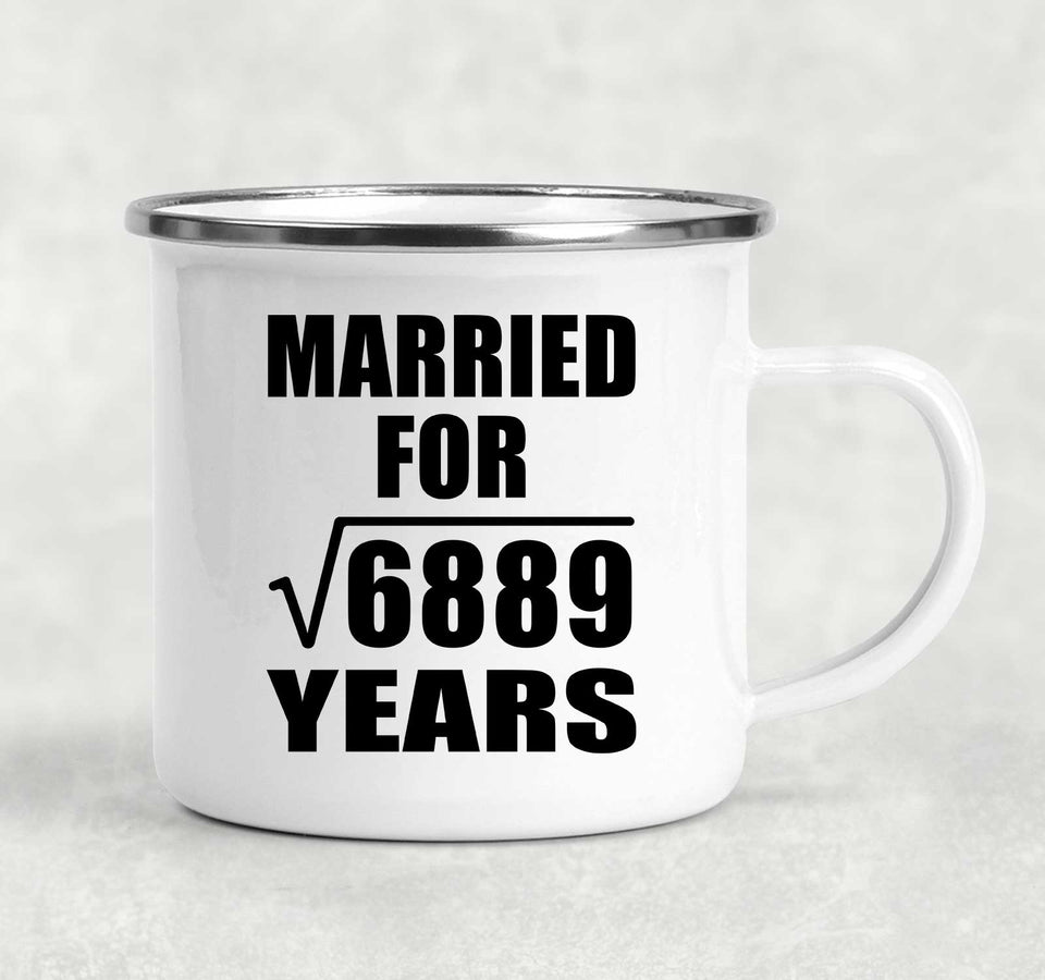 83rd Anniversary Married For Square Root of 6889 Years - 12oz Camping Mug