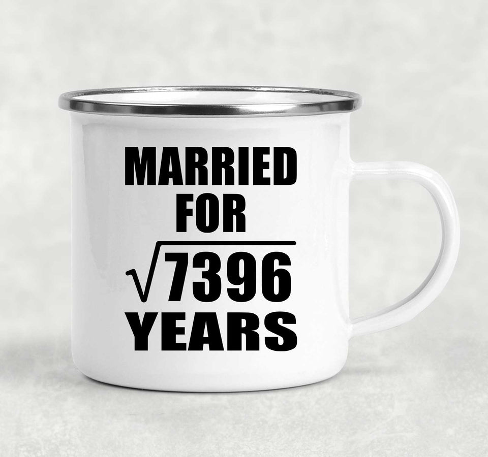 86th Anniversary Married For Square Root of 7396 Years - 12oz Camping Mug