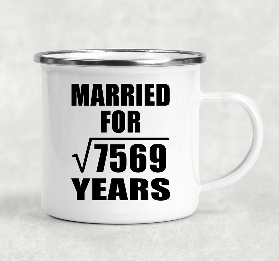 87th Anniversary Married For Square Root of 7569 Years - 12oz Camping Mug