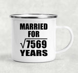 87th Anniversary Married For Square Root of 7569 Years - 12oz Camping Mug