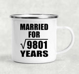 99th Anniversary Married For Square Root of 9801 Years - 12oz Camping Mug