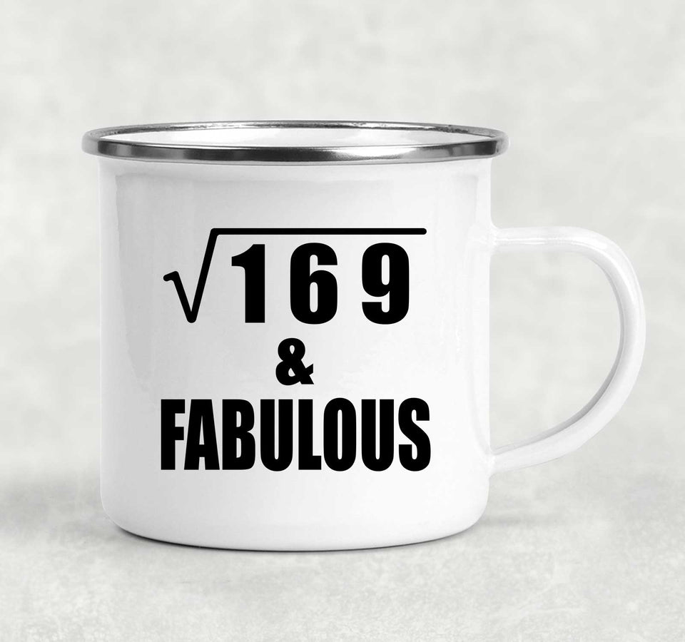 13th Birthday Square Root of 169 & Fabulous - 12oz Camping Mug