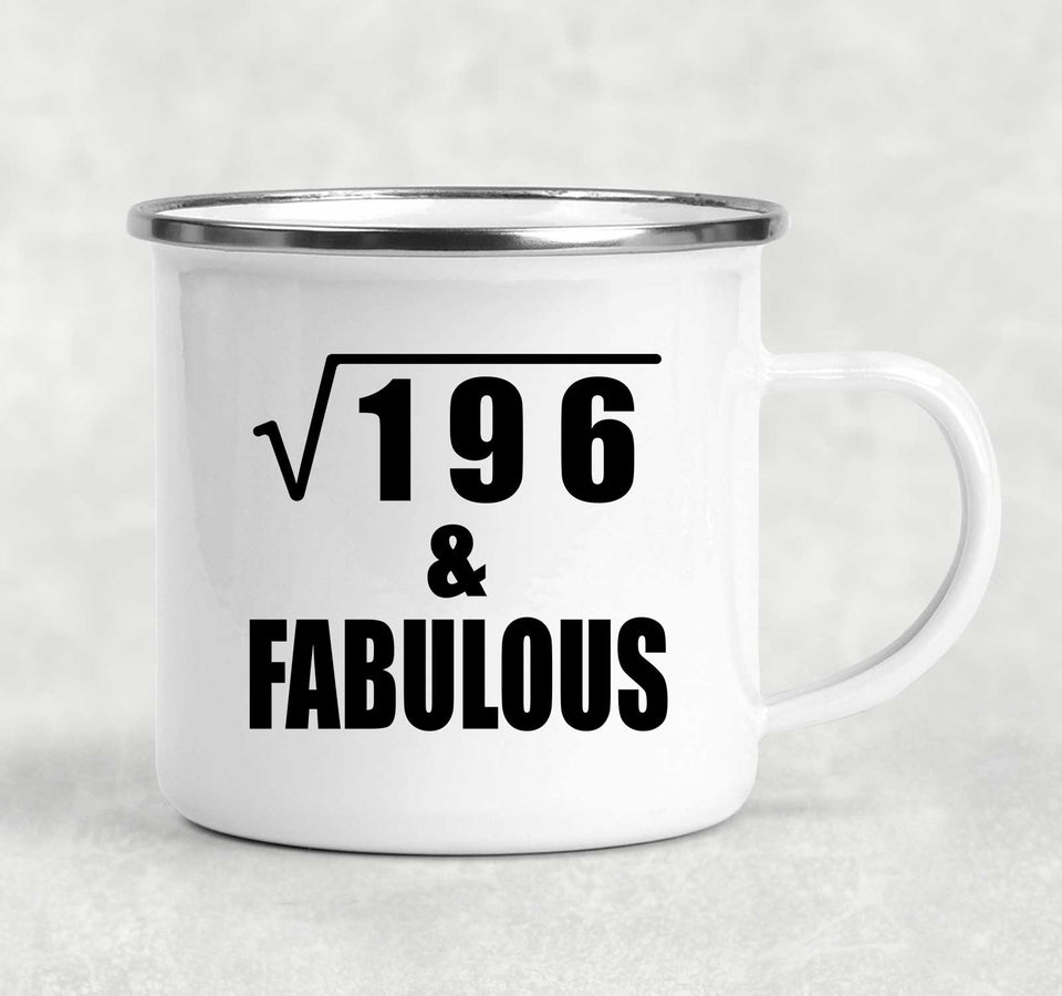 14th Birthday Square Root of 196 & Fabulous - 12oz Camping Mug