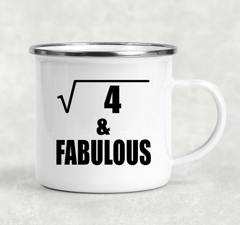2nd Birthday Square Root of 4 & Fabulous - 12oz Camping Mug