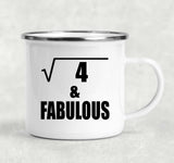 2nd Birthday Square Root of 4 & Fabulous - 12oz Camping Mug