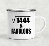 38th Birthday Square Root of 1444 & Fabulous - 12oz Camping Mug