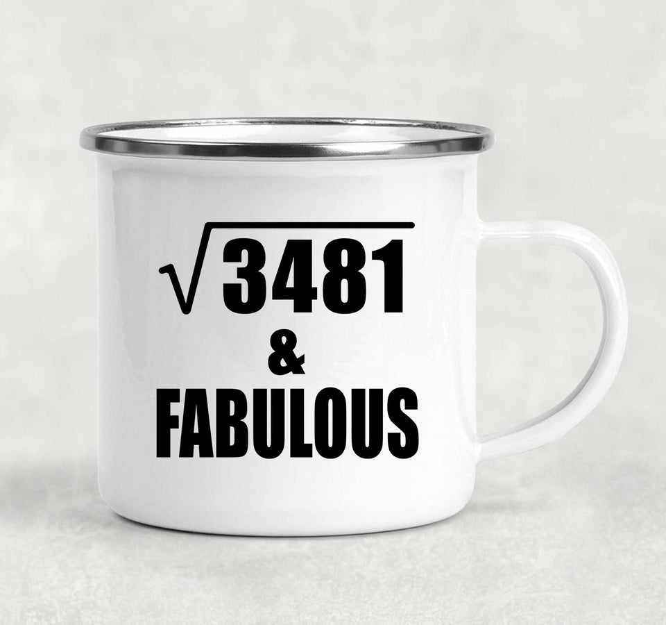 59th Birthday Square Root of 3481 & Fabulous - 12oz Camping Mug