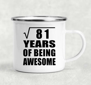 9th Birthday Square Root of 81 Years of Being Awesome - 12oz Camping Mug