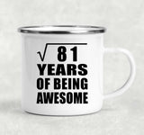 9th Birthday Square Root of 81 Years of Being Awesome - 12oz Camping Mug