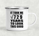 27th Birthday Took Square Root of 729 Years To Look Good - 12oz Camping Mug