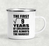 3rd Birthday Square Root of 9 Years of Childhood - 12oz Camping Mug