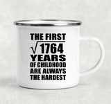 42nd Birthday Square Root of 1764 Years of Childhood - 12oz Camping Mug