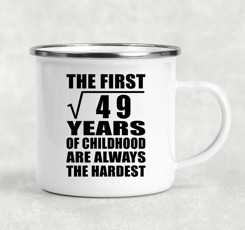 7th Birthday Square Root of 49 Years of Childhood - 12oz Camping Mug