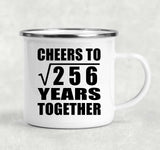 16th Anniversary Cheers To Square Root of 256 Years Together - 12oz Camping Mug