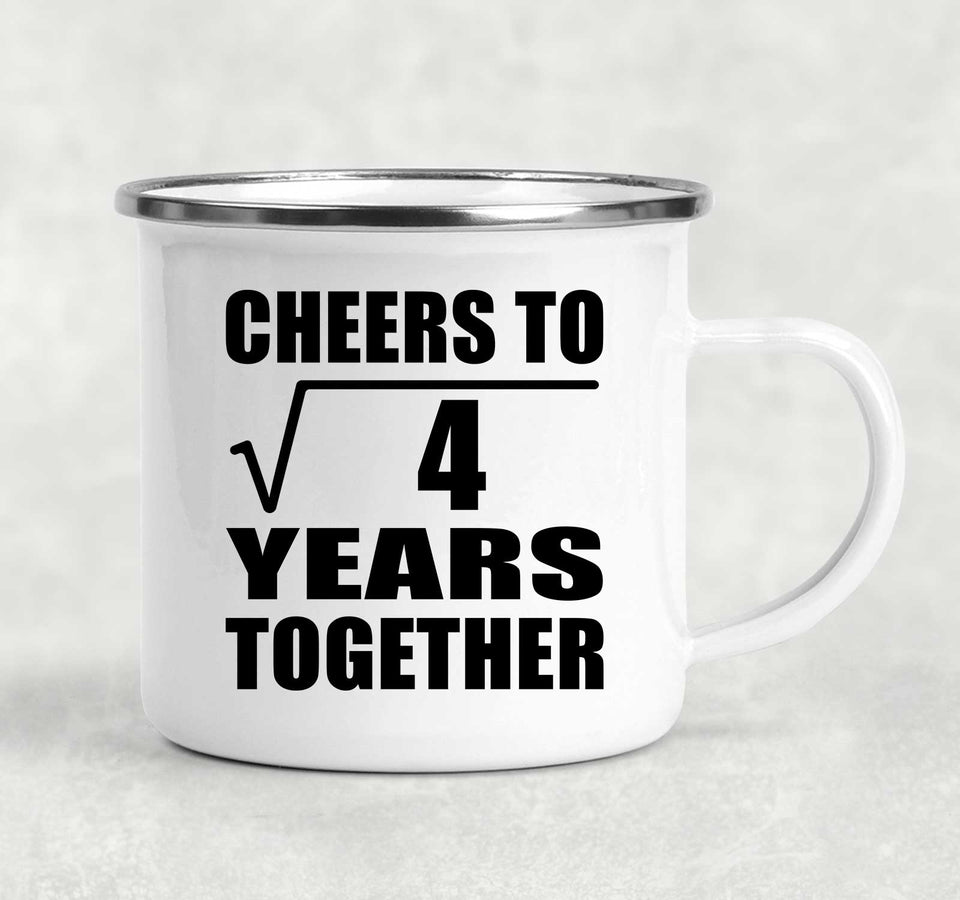 2nd Anniversary Cheers To Square Root of 4 Years Together - 12oz Camping Mug