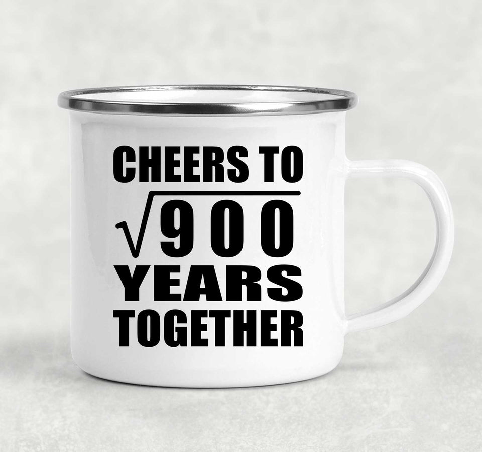 30th Anniversary Cheers To Square Root of 900 Years Together - 12oz Camping Mug