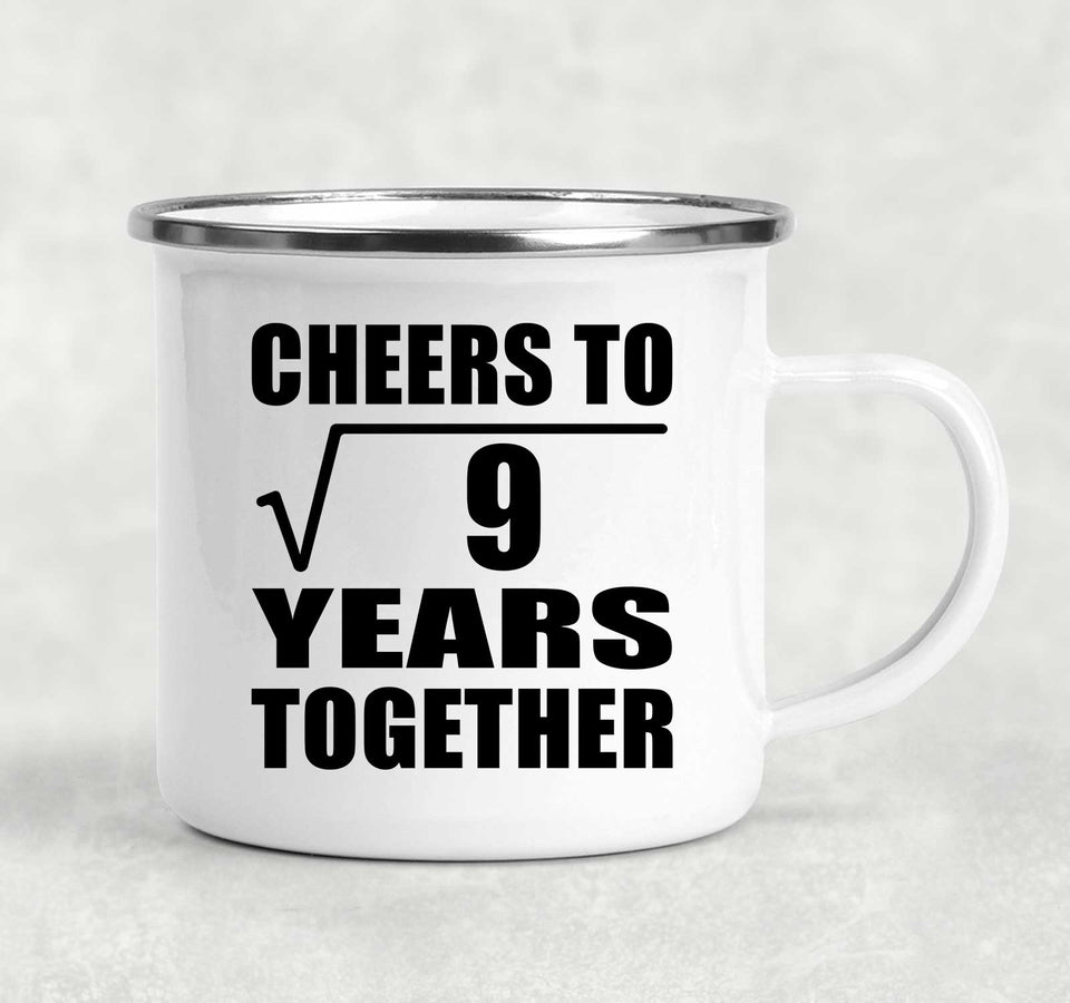 3rd Anniversary Cheers To Square Root of 9 Years Together - 12oz Camping Mug