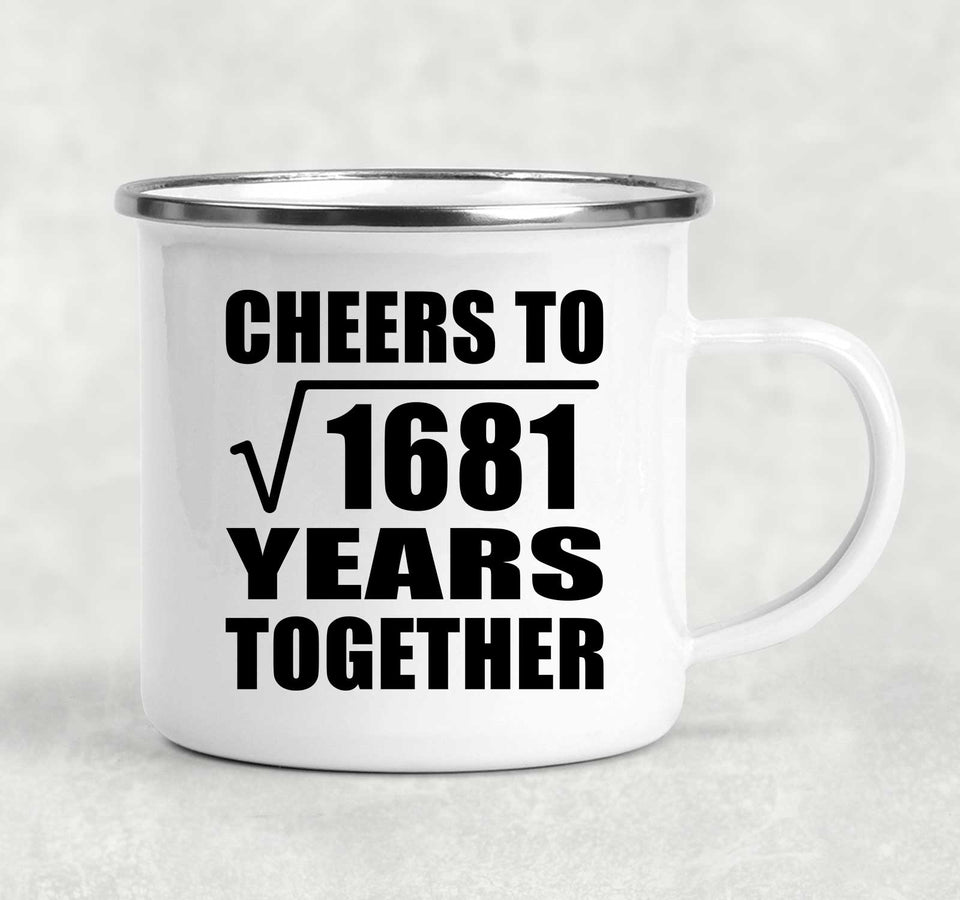 41st Anniversary Cheers To Square Root of 1681 Years Together - 12oz Camping Mug
