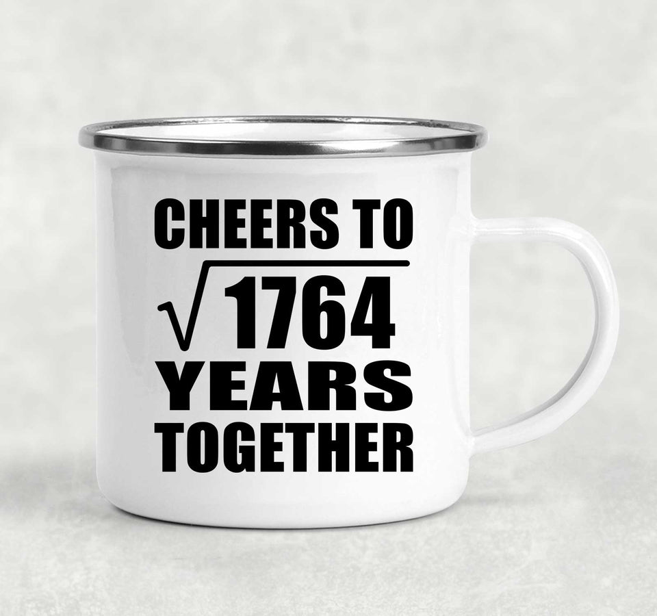 42nd Anniversary Cheers To Square Root of 1764 Years Together - 12oz Camping Mug