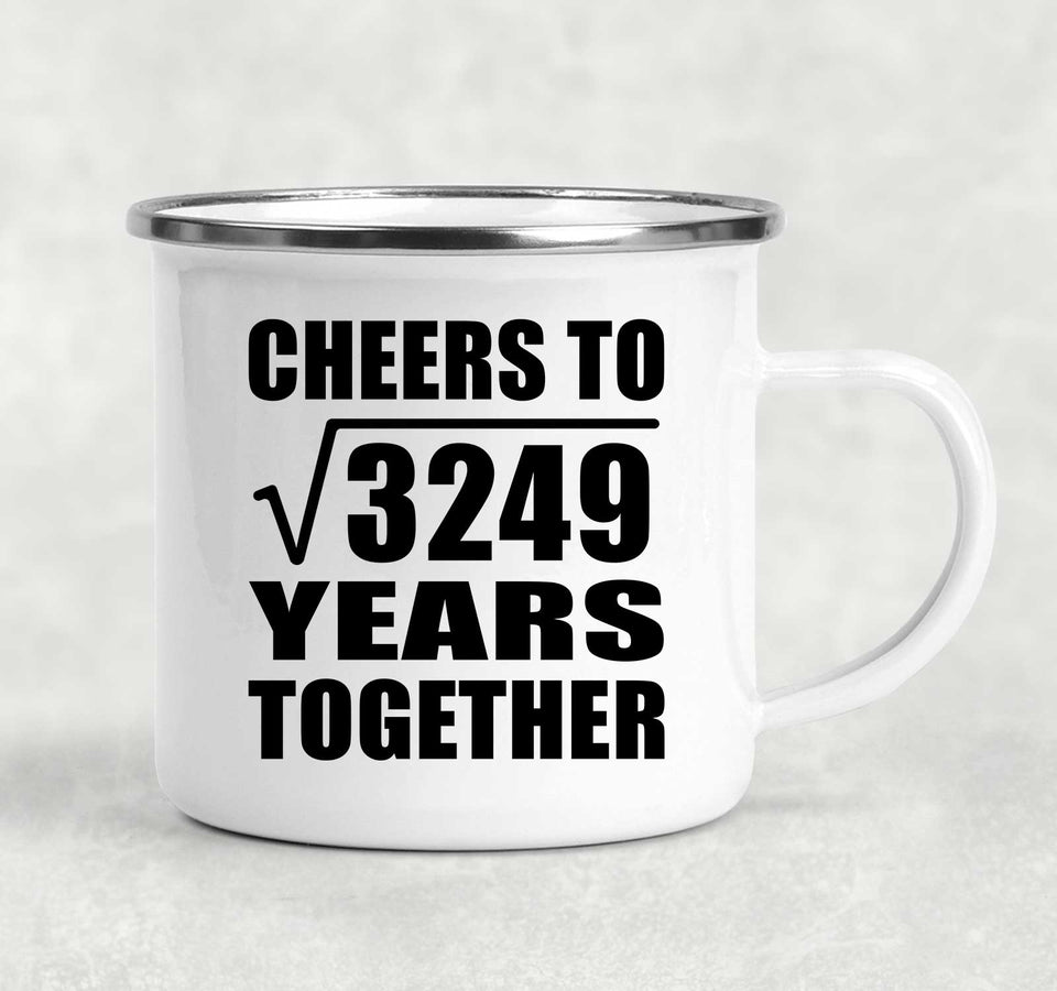 57th Anniversary Cheers To Square Root of 3249 Years Together - 12oz Camping Mug