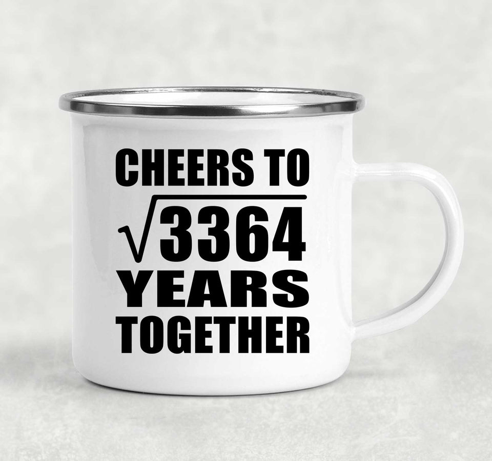 58th Anniversary Cheers To Square Root of 3364 Years Together - 12oz Camping Mug