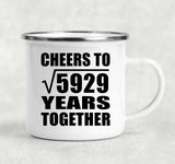 77th Anniversary Cheers To Square Root of 5929 Years Together - 12oz Camping Mug