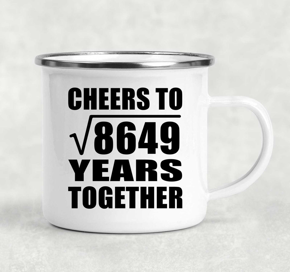93rd Anniversary Cheers To Square Root of 8649 Years Together - 12oz Camping Mug