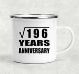 14th Anniversary Square Root of 196 Years Anniversary - 12oz Camping Mug