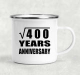 20th Anniversary Square Root of 400 Years Anniversary - 12oz Camping Mug