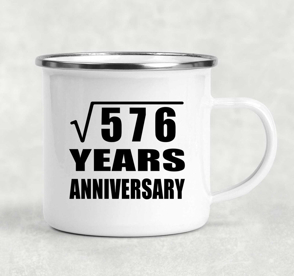 24th Anniversary Square Root of 576 Years Anniversary - 12oz Camping Mug