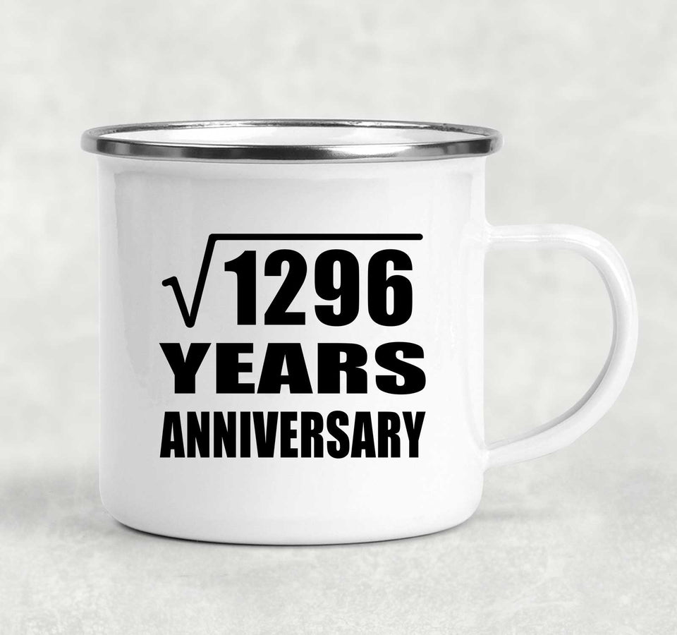 36th Anniversary Square Root of 1296 Years Anniversary - 12oz Camping Mug