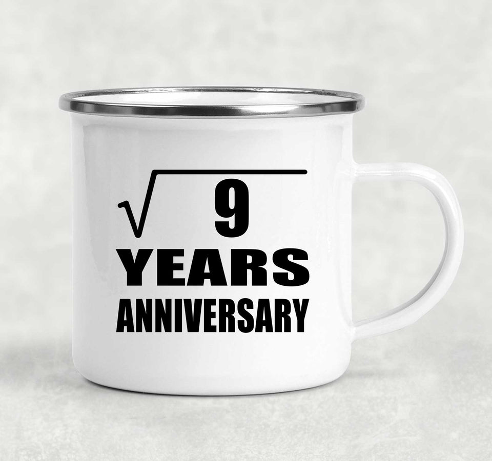 3rd Anniversary Square Root of 9 Years Anniversary - 12oz Camping Mug