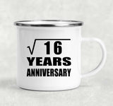 4th Anniversary Square Root of 16 Years Anniversary - 12oz Camping Mug