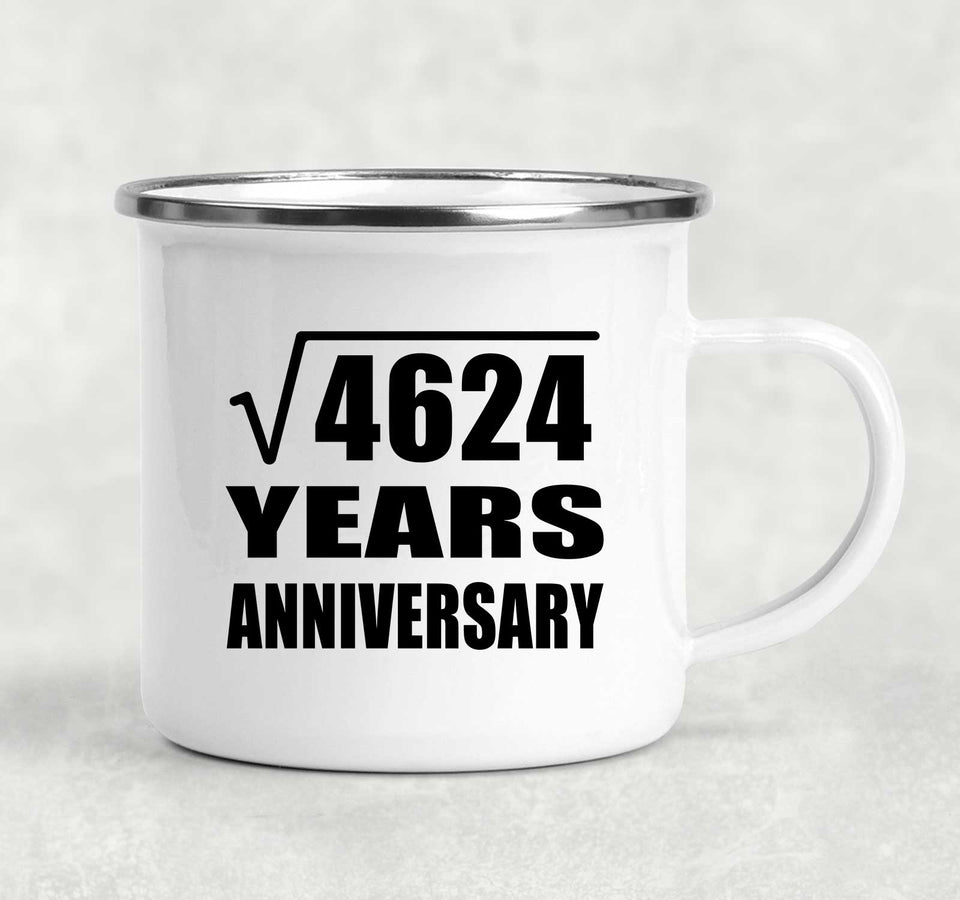 68th Anniversary Square Root of 4624 Years Anniversary - 12oz Camping Mug