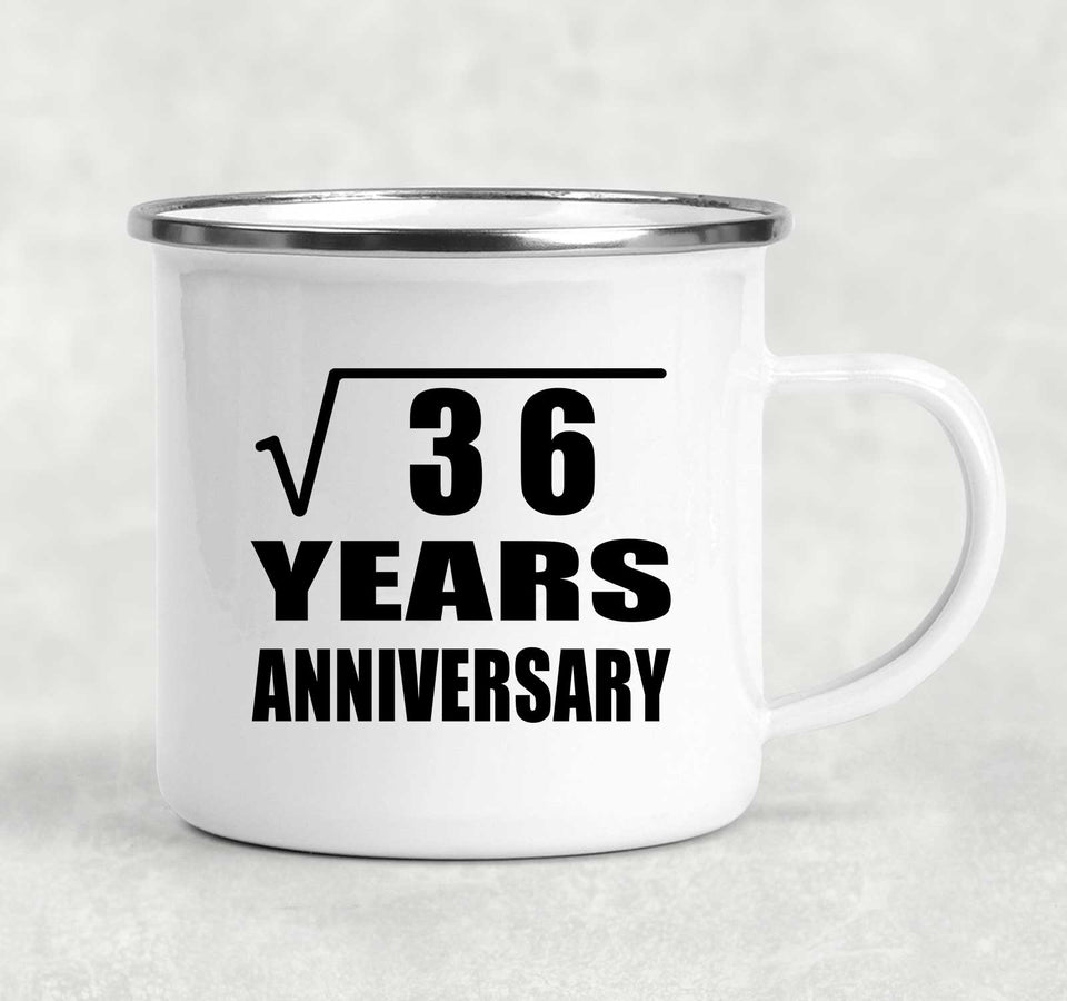 6th Anniversary Square Root of 36 Years Anniversary - 12oz Camping Mug