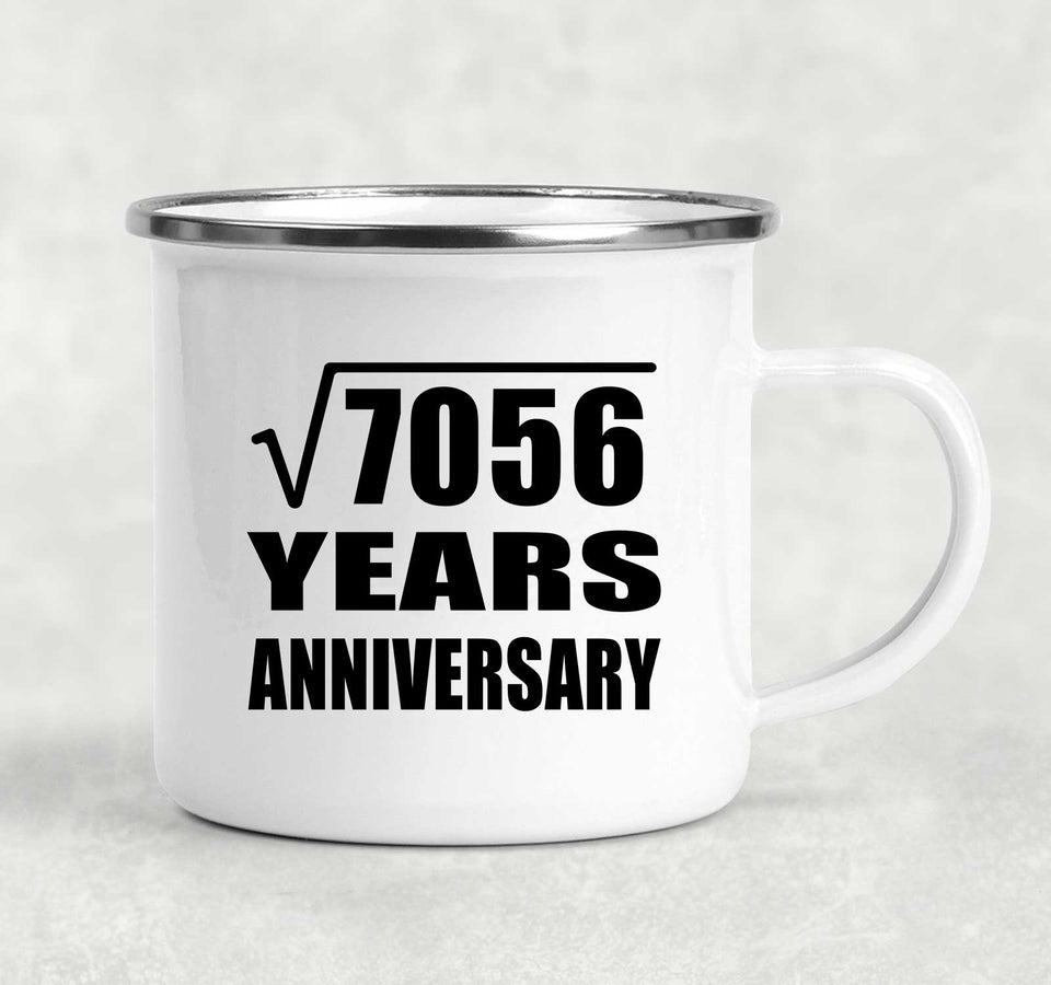 84th Anniversary Square Root of 7056 Years Anniversary - 12oz Camping Mug