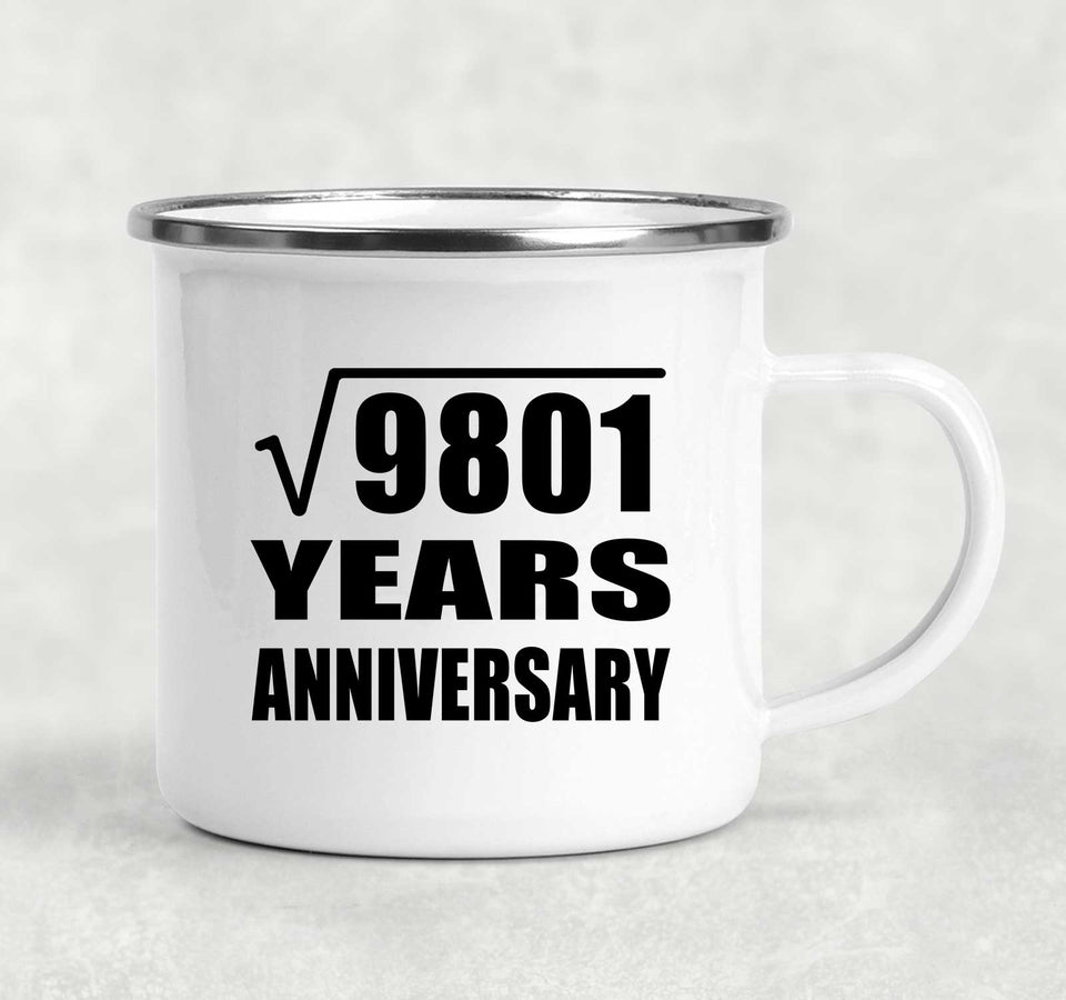 99th Anniversary Square Root of 9801 Years Anniversary - 12oz Camping Mug