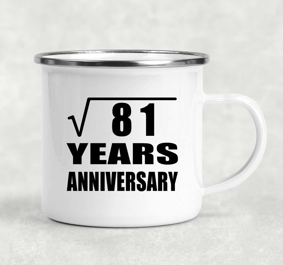 9th Anniversary Square Root of 81 Years Anniversary - 12oz Camping Mug