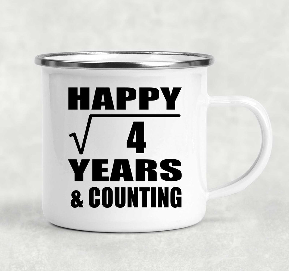Happy 2nd Anniversary Square Root of 4 Years & Counting - 12oz Camping Mug