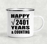 Happy 49th Anniversary Square Root of 2401 Years & Counting - 12oz Camping Mug