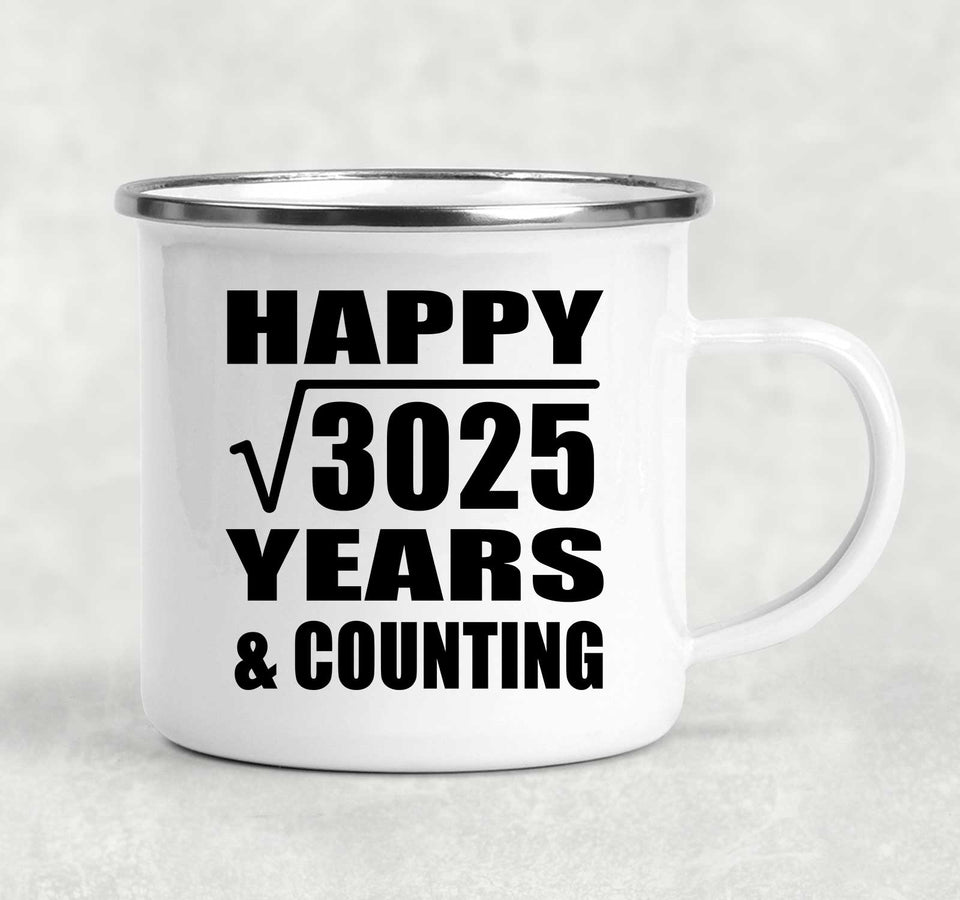 Happy 55th Anniversary Square Root of 3025 Years & Counting - 12oz Camping Mug
