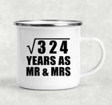 18th Anniversary Square Root of 324 Years As Mr & Mrs - 12oz Camping Mug