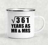 19th Anniversary Square Root of 361 Years As Mr & Mrs - 12oz Camping Mug