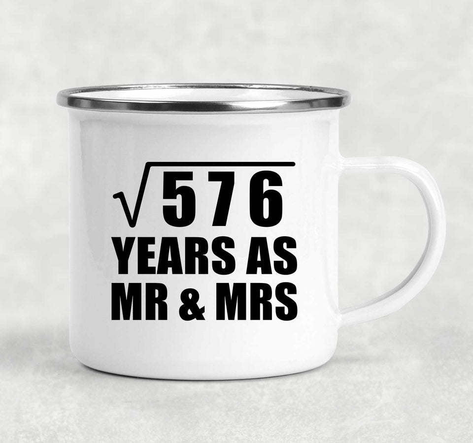 24th Anniversary Square Root of 576 Years As Mr & Mrs - 12oz Camping Mug