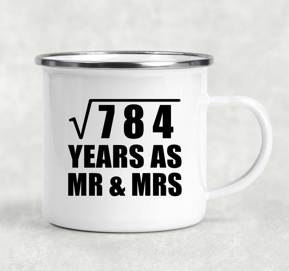28th Anniversary Square Root of 784 Years As Mr & Mrs - 12oz Camping Mug